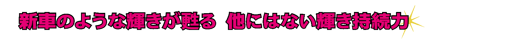 新車のような輝きが甦る　他にはない輝き持続力