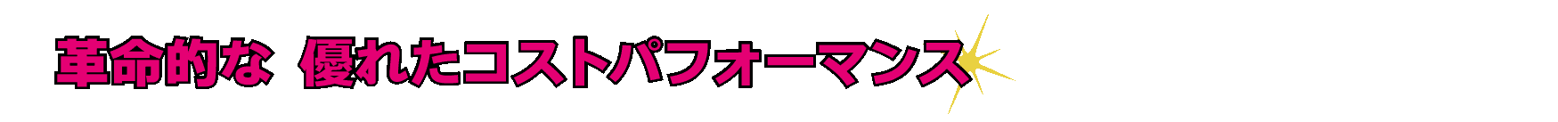 革新的な優れたコストパフォーマンス